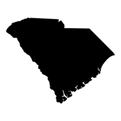 Wall Mural - black solid map of the state of south carolina