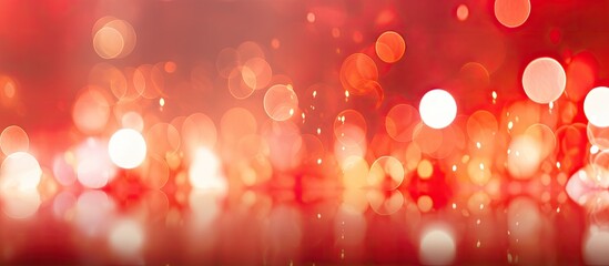 Aufkleber - The abstract background features red bokeh lights which create a blurred effect There is copy space available for your text