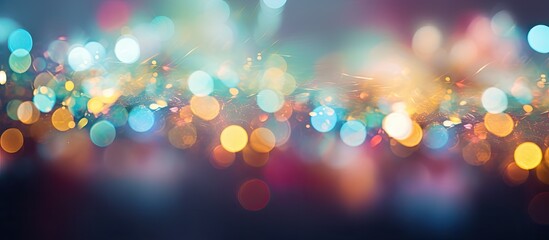 Fototapete - A vibrant and captivating bokeh with a variety of colors that create a visually stunning copy space image