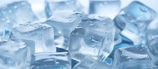 Leinwandbilder - The photograph showcases crystal clear ice cubes with plenty of room for personalized text or design. Creative banner. Copyspace image