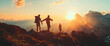© Image-Love - A group of people are hiking up a mountain and enjoying the sunset