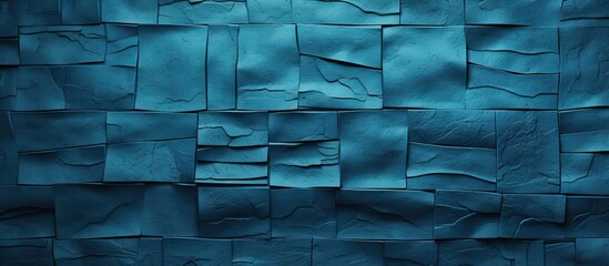 Leinwandbilder - An image of a blue wall with a textured relief pattern allowing room for additional content or text
