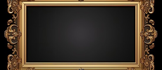 Poster - Isolated background with a retro golden rectangular frame for photography Copy space image