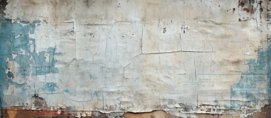 Poster - Old ripped street billboard posters with crumpled creased and grungy paper textures create a blank copy space image