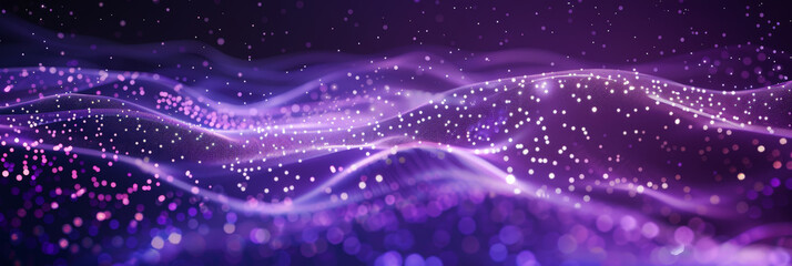 Wall Mural - abstract futuristic background with purple glowing neon moving high speed wave lines and bokeh lights. Data transfer concept Fantastic wallpaper, pink blue frequency signal waves as particles	
