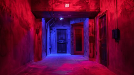 AI-enhanced horror escape room, virtual puzzles and scares, interactive experience