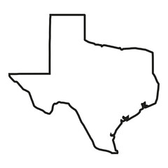 Wall Mural - white solid outline of the state of texas