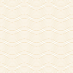 Seamless ripple pattern. Repeating vector texture. Wavy graphic background. Simple linear waves