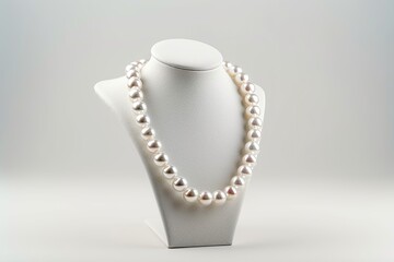 Poster - Pearl necklace on neck stand