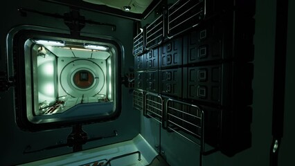 Wall Mural - inside empty space station interior