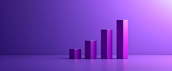 Wall Mural - A clean and minimalist side view of a simple bar graph in vivid purple color, providing a clear visualization of data, captured with HD precision.