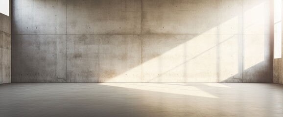 Wall Mural - A large, empty room with a wall that is made of concrete