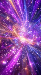 Wall Mural - vibrant cosmic explosion with sparkling stars and dynamic light rays