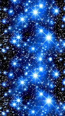 Wall Mural - twinkling stars in dark blue night sky