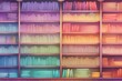 © Jeannaa - Colorful, gradient bookshelves filled with books, creating a rainbow effect in this vibrant library image. Ideal for education and reading themes.