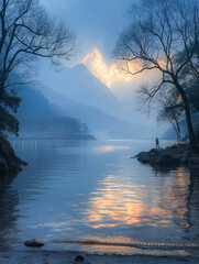 Wall Mural - beautiful view of the sky over Lake Koh