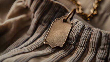 Poster - Bronze Tag on the Bronze dress. Cloth label tag Bronze mockup