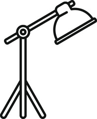 Canvas Print - Vector illustration of a sleek line art desk lamp, simple and adaptable for various designs