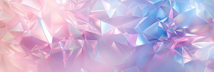 Wall Mural - Abstract Geometric Background with Pastel Pink Blue Gradient Polygonal Shapes