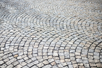 Texture of paving stones, stone pavement background