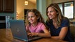 © zhia studio - Mother and Daughter Bonding Over a Laptop on the Couch