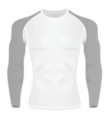 Rash guard athlete fitness t shirt. vector
