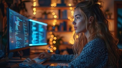 women standing opposite a man developer working on a computer to discuss coding a website software s
