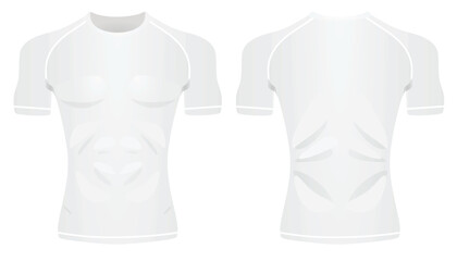 Sticker - Rash guard athlete fitness t shirt. vector