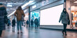 © Planetz - A blank white digital billboard in  shopping mall,