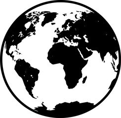 Wall Mural - earth globe vector icon on a transparent background.