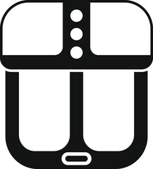 Poster - Minimalistic black and white icon representing a buttoned shirt, suitable for various design uses