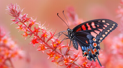 Canvas Print - butterfly on flower