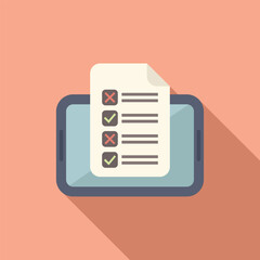 Sticker - Illustrated online survey checklist with tablet and mobile device icons for digital feedback form and data collection illustration concept