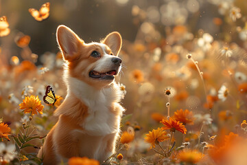 Wall Mural - jack russell terrier playing in park