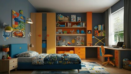 Wall Mural - Little boys bedroom interior 