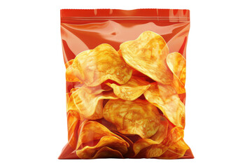 Bag of chips isolated on transparent background