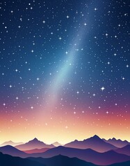 Wall Mural - Image of the Milky Way as seen from Earth, with a dense band of stars and cosmic dust stretching diagonally across the sky