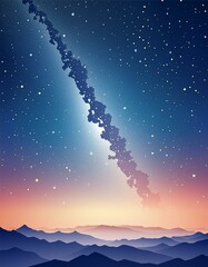 Wall Mural - Image of the Milky Way as seen from Earth, with a dense band of stars and cosmic dust stretching diagonally across the sky