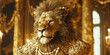 © Another Dimension - Leo, the majestic filthy rich lion king with bling gold jewellery and gems, fictional lion character, gaming movie wallpaper