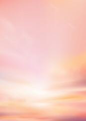 Wall Mural - sky pink,yellow background,sunset abstract soft fluffy cloud,cartoon morning summer sky orange paste