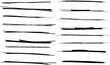 © Cindy - Strikethrough lines isolated. Set of different doodle underlines. Grunge collection of brush strokes written on a white background. Horizontal hand drawn marker stripes