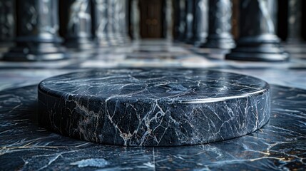 Wall Mural - A marble floor with a round object in the center