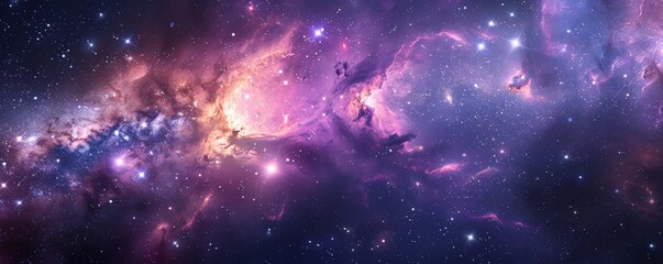 an interstellar scene with distant galaxies and star clusters creating a stunning cosmic landscape.