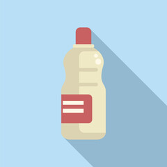 Wall Mural - vector illustration of a generic, unlabeled plastic cleaning product bottle with a red cap