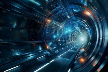 Wall Mural - abstract futuristic tech background by generative ai