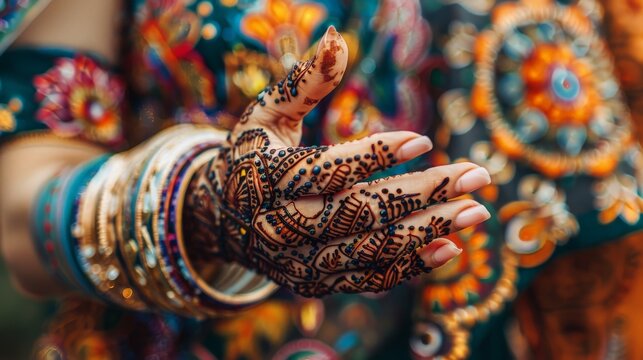 Intricate Henna Wedding Art on Woman's Hand Captured Beautifully