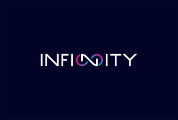 infinity logo, letter n with infinity icon combination in infinity typography, vector illustration