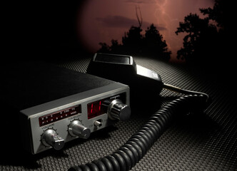 Sticker - CB radio on channel 11 with lightning behind