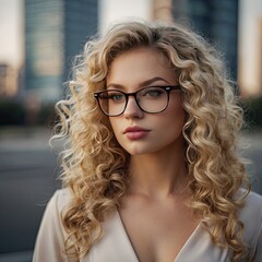 Poster - portrait of a woman with blond hair 