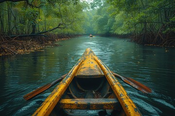 Mangrove Forest Boat Tour A boat tour through a lush mangrove forest, showcasing the importance of coastal ecosystems